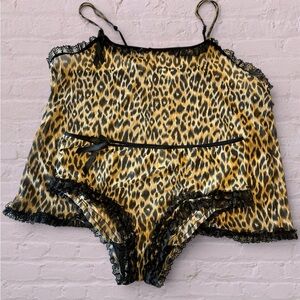 Leopard Mesh Cami & Panty Set
